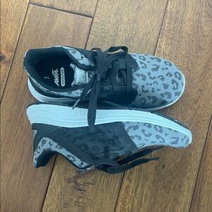 Avia Gray and Black Leopard Print Sneakers